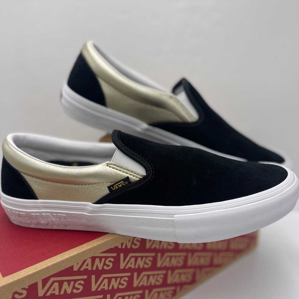 Vans Men’s Slip-On Pro (Shake Junt) Black/Gold Sneakers
VN0A347V13L - Picture 5 of 16